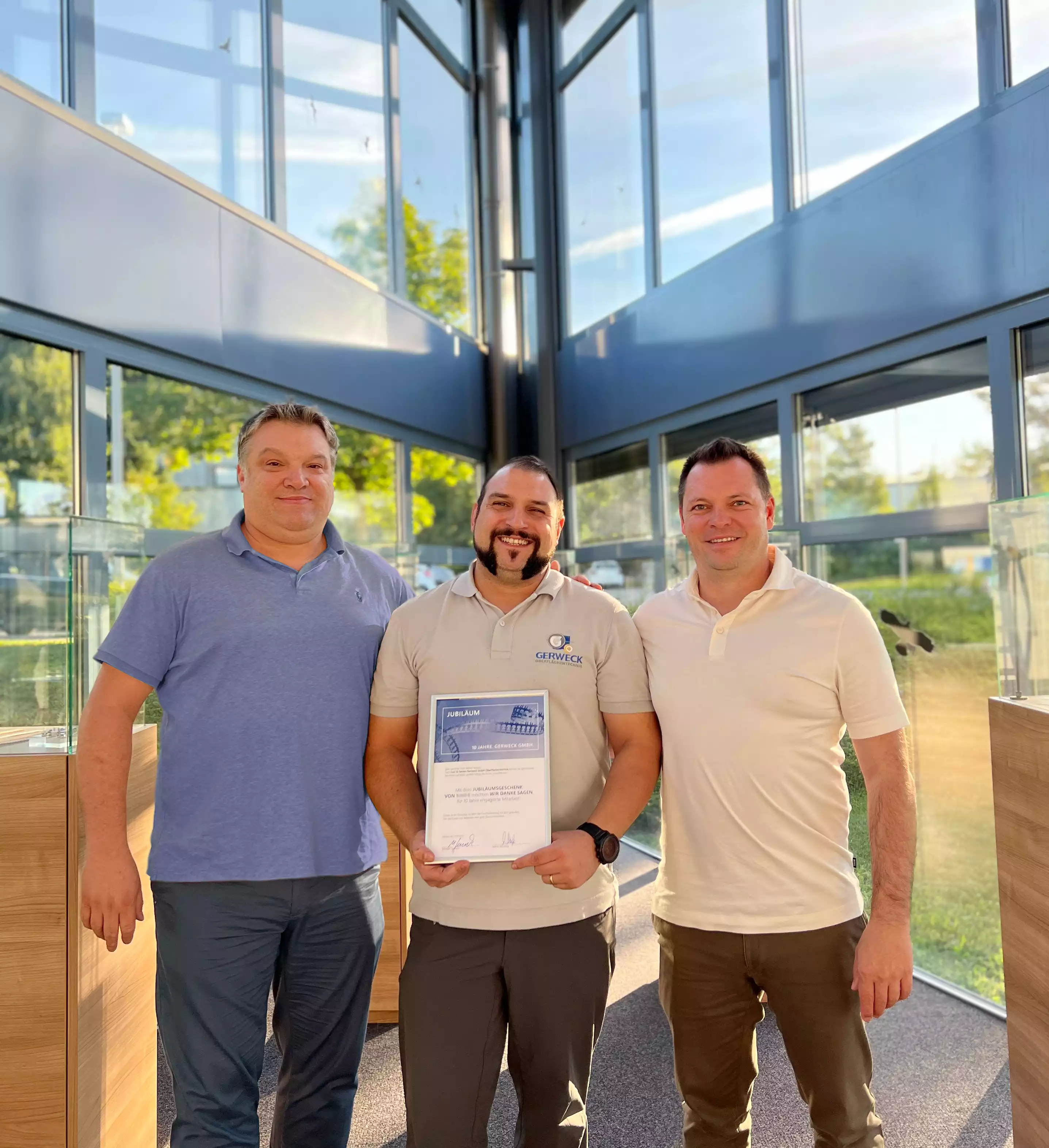 Gratulation an Marcel Körper zu 10 Jahre Gerweck GmbH Oberflächentechnik